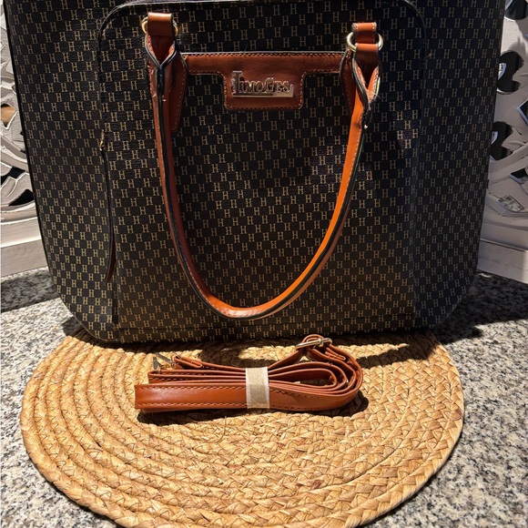 Limoges Black and Brown Patterned Tote Bag - Picture 5 of 13